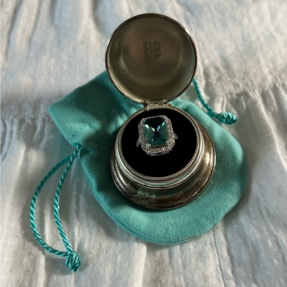 Sterling Silver and Blue Statement Ring with Gemstone